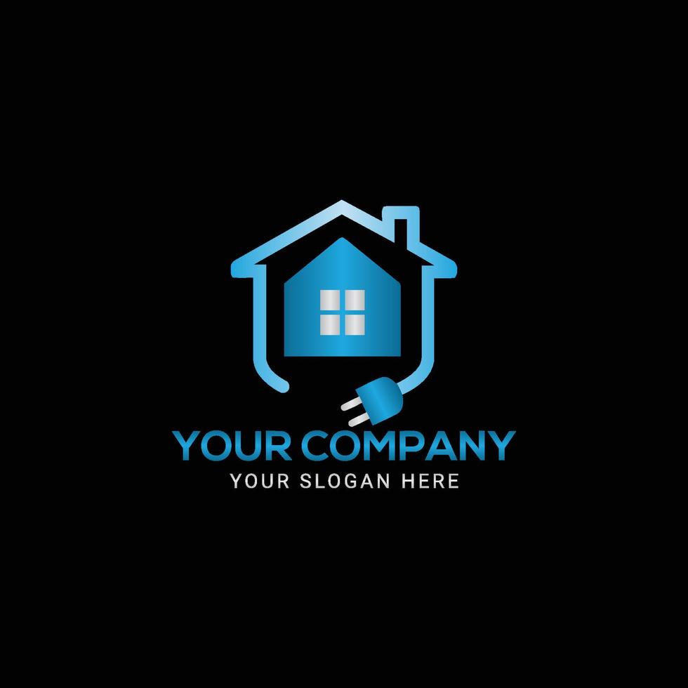 colorful Plug House logo design vector