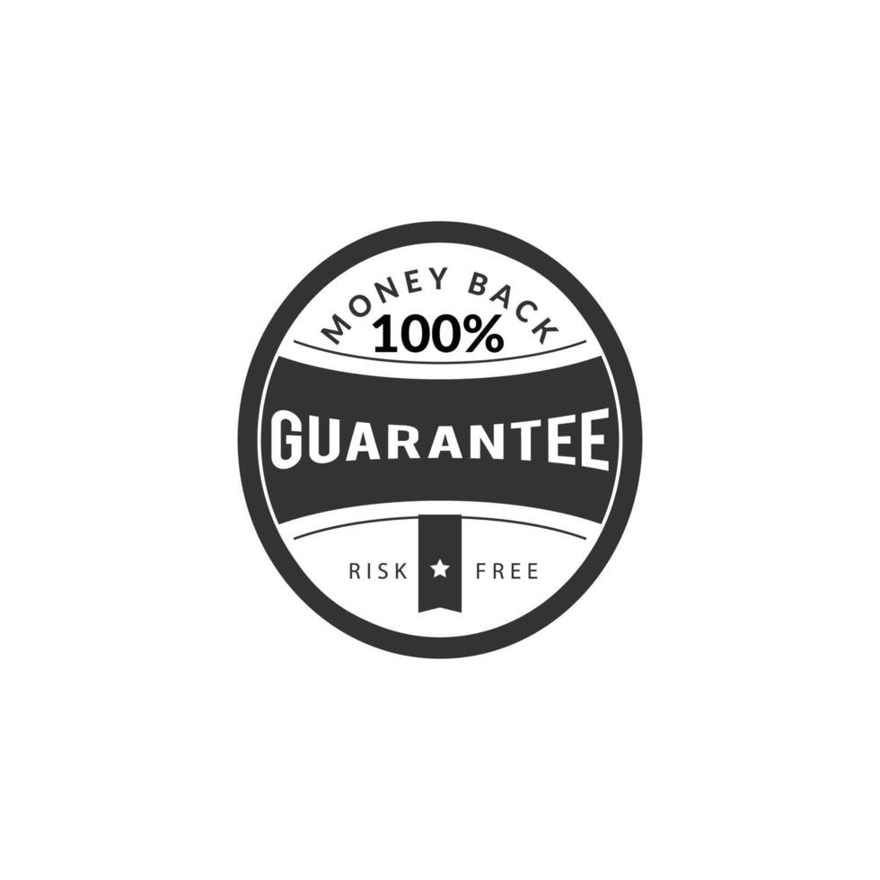 100 percent money back guaranteed badge, money back guarantee sign vector