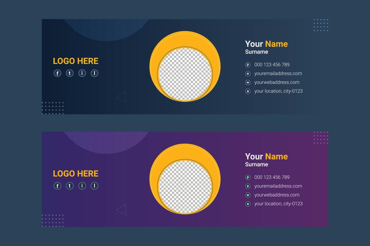 Email Signature Template or Email Footer And Personal Social Media Cover Design vector