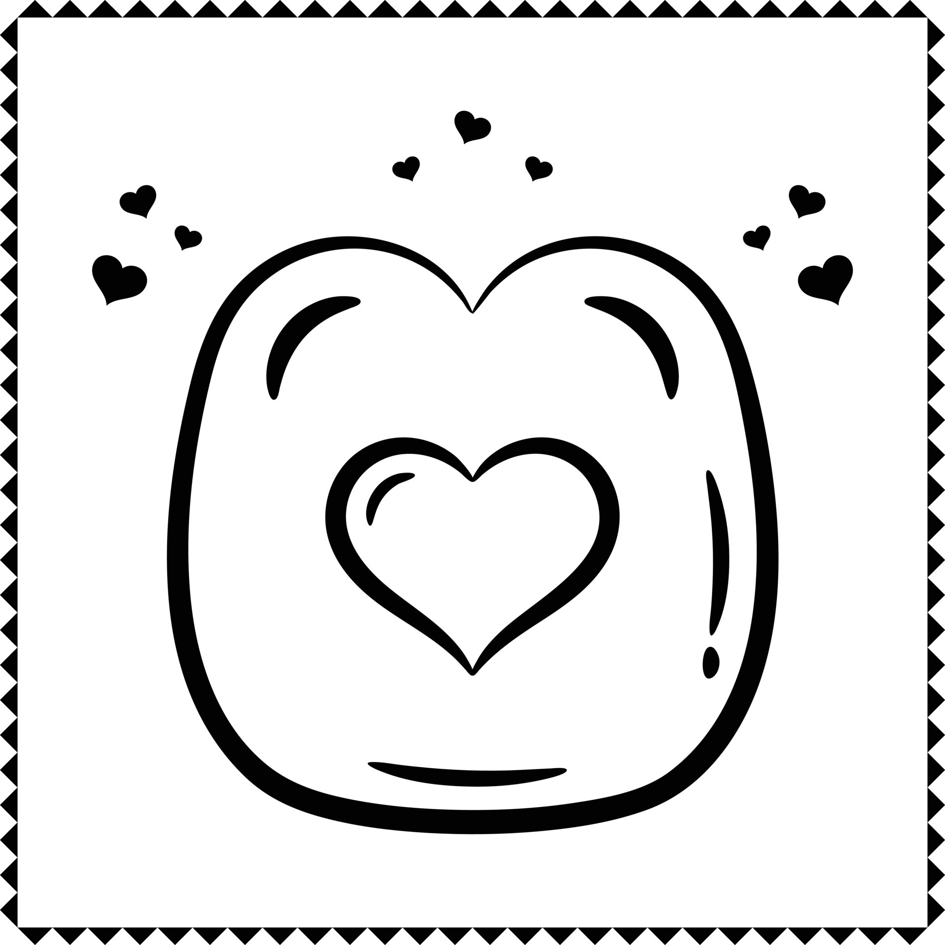 Valentine cute love heart drawing sketch for coloring 5615511 ...