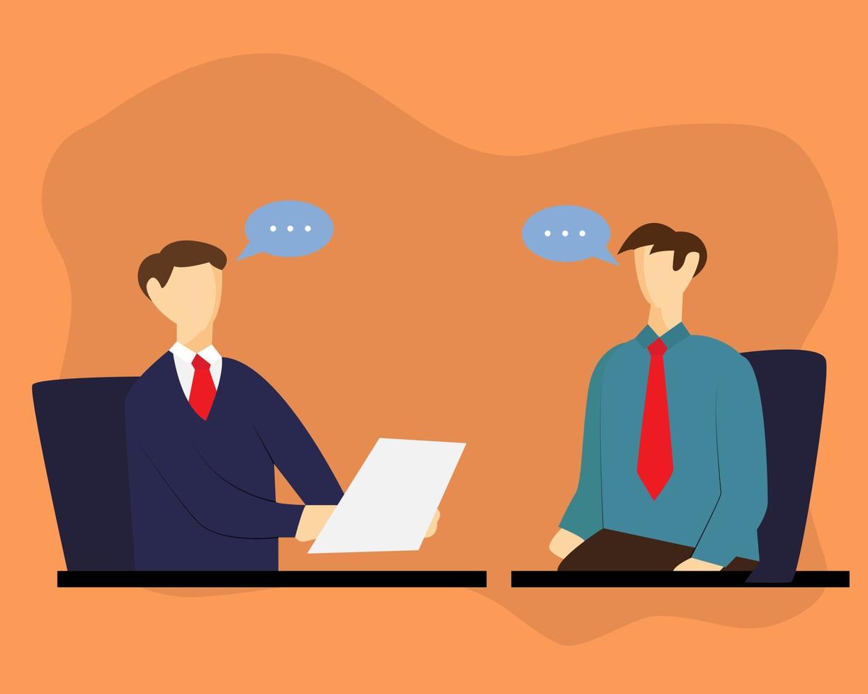 Illustration vector design of interviewing or meeting