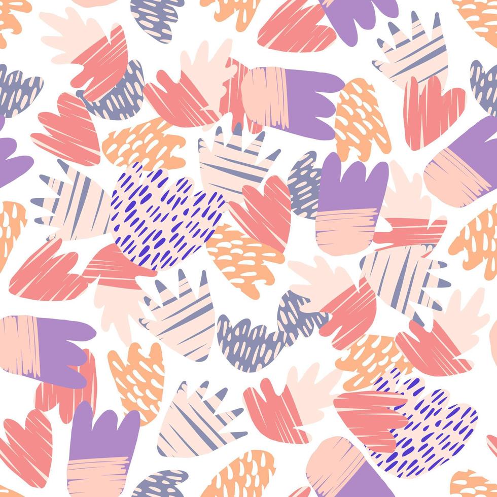 Contemporary hand drawn blots on white backdrop. vector