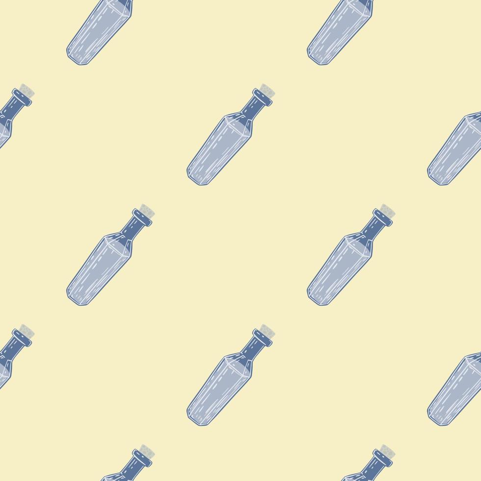 patrón impecable en estilo minimalista con botellas de poción de color azul. fondo claro vector