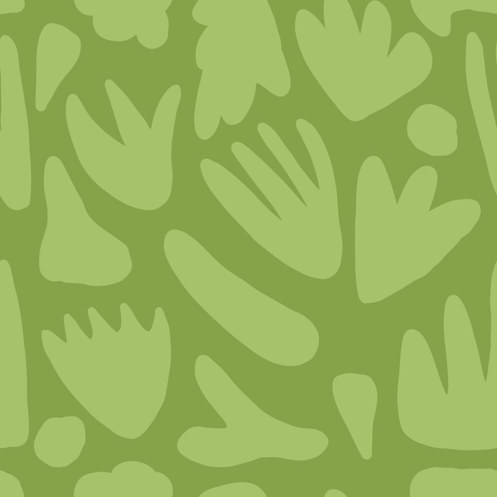Modern floral seamless pattern. Hand drawn green blots backdrop. vector