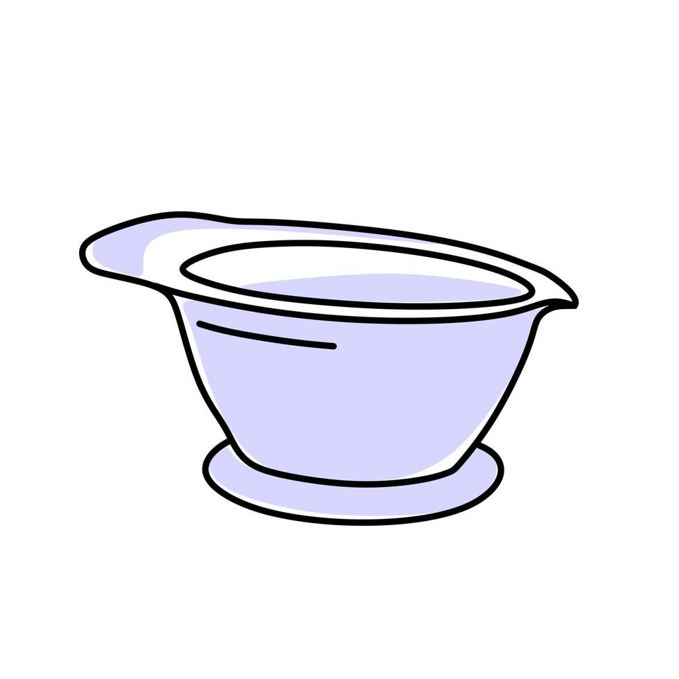 Hair care products. A container for hair dye. In very peri color Vector illustration in doodle style.