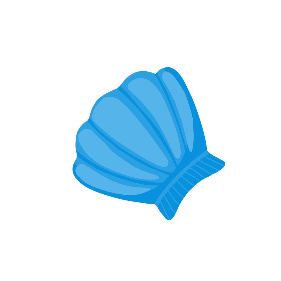 Seashell icon in flat style isolated on white background. vector