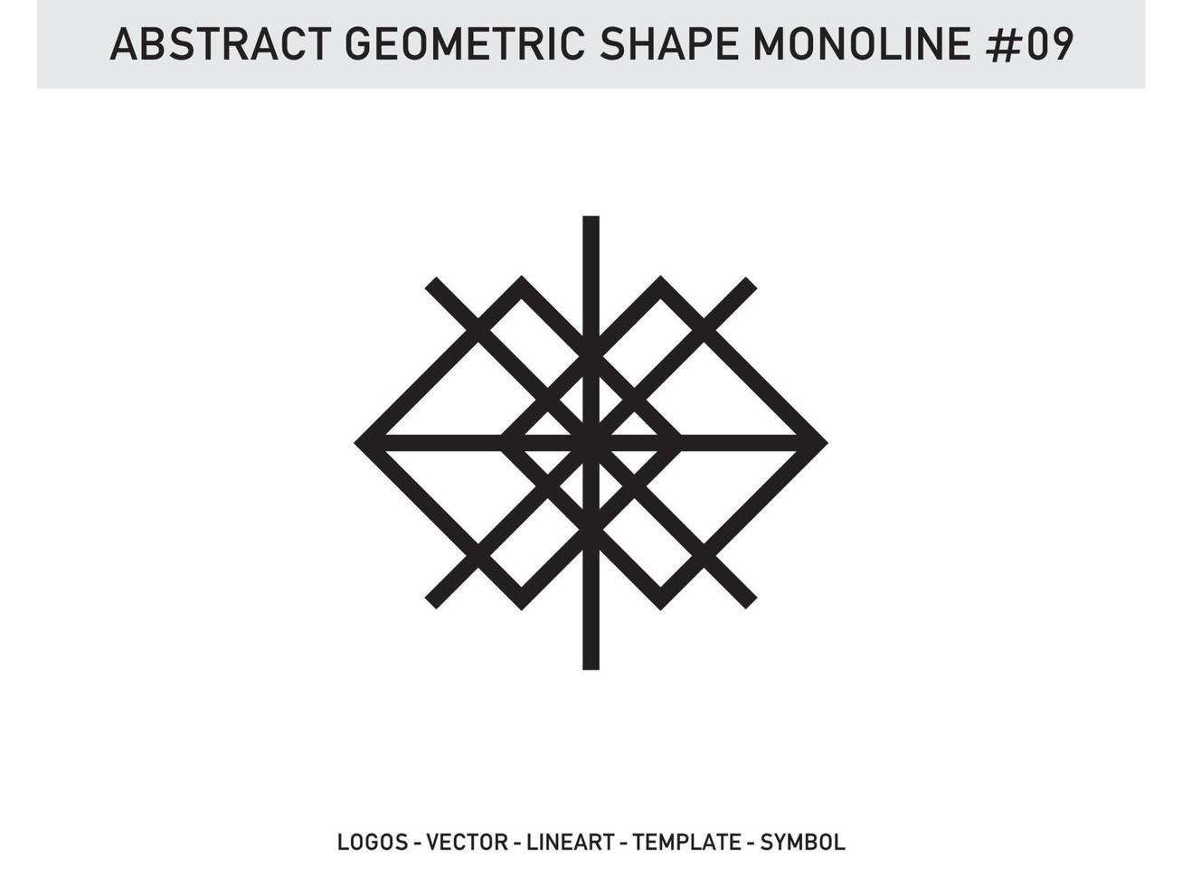 vector decorativo abstracto de diseño de azulejo de forma monolínea geométrica gratis