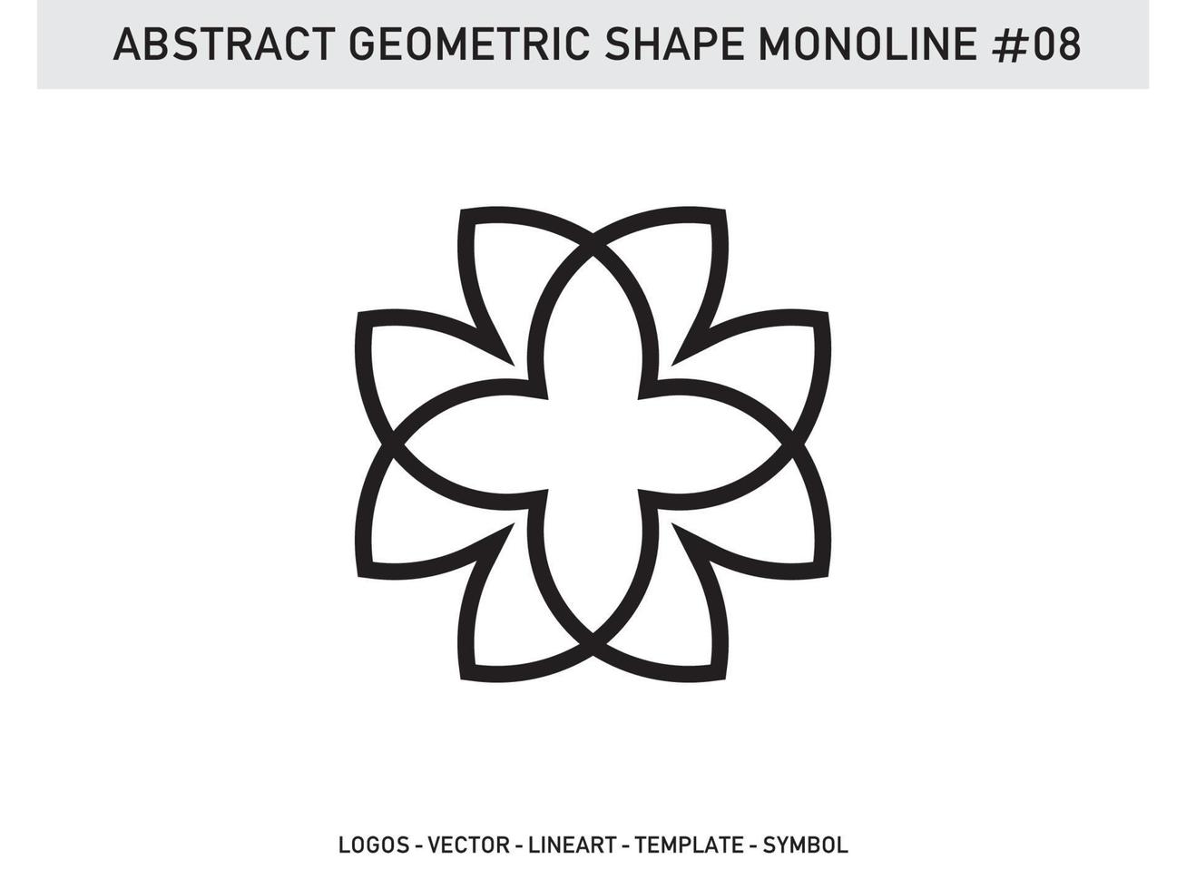 vector decorativo abstracto de diseño de azulejo de forma monolínea geométrica gratis