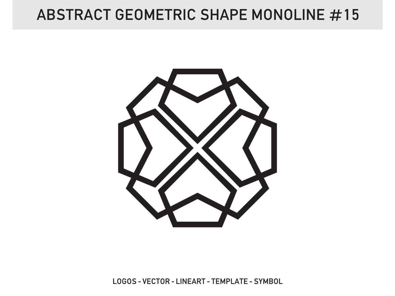 Lineart Monoline Abstract Geometric Shape Tile Design Free vector