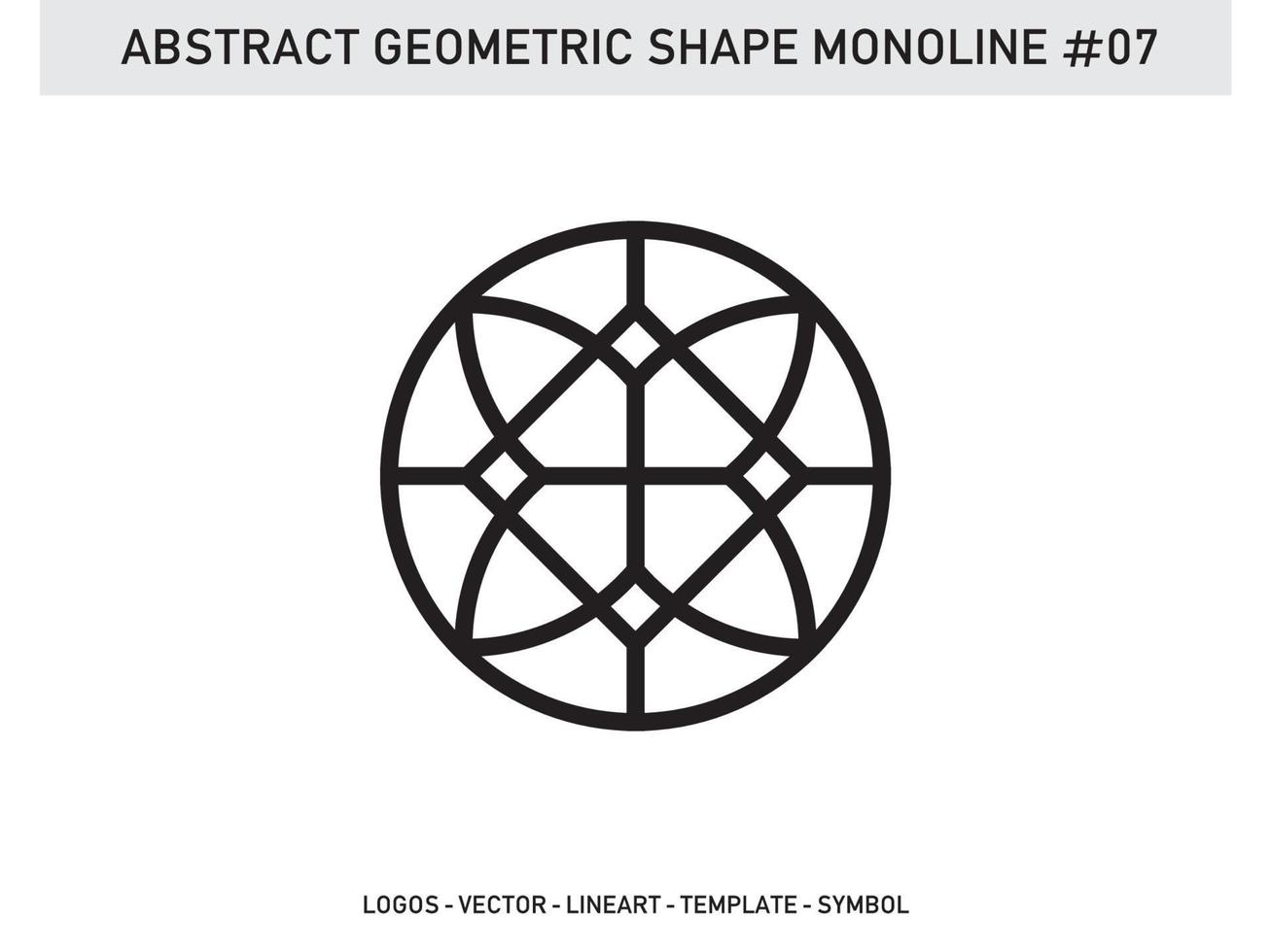 vector decorativo abstracto de diseño de azulejo de forma monolínea geométrica gratis