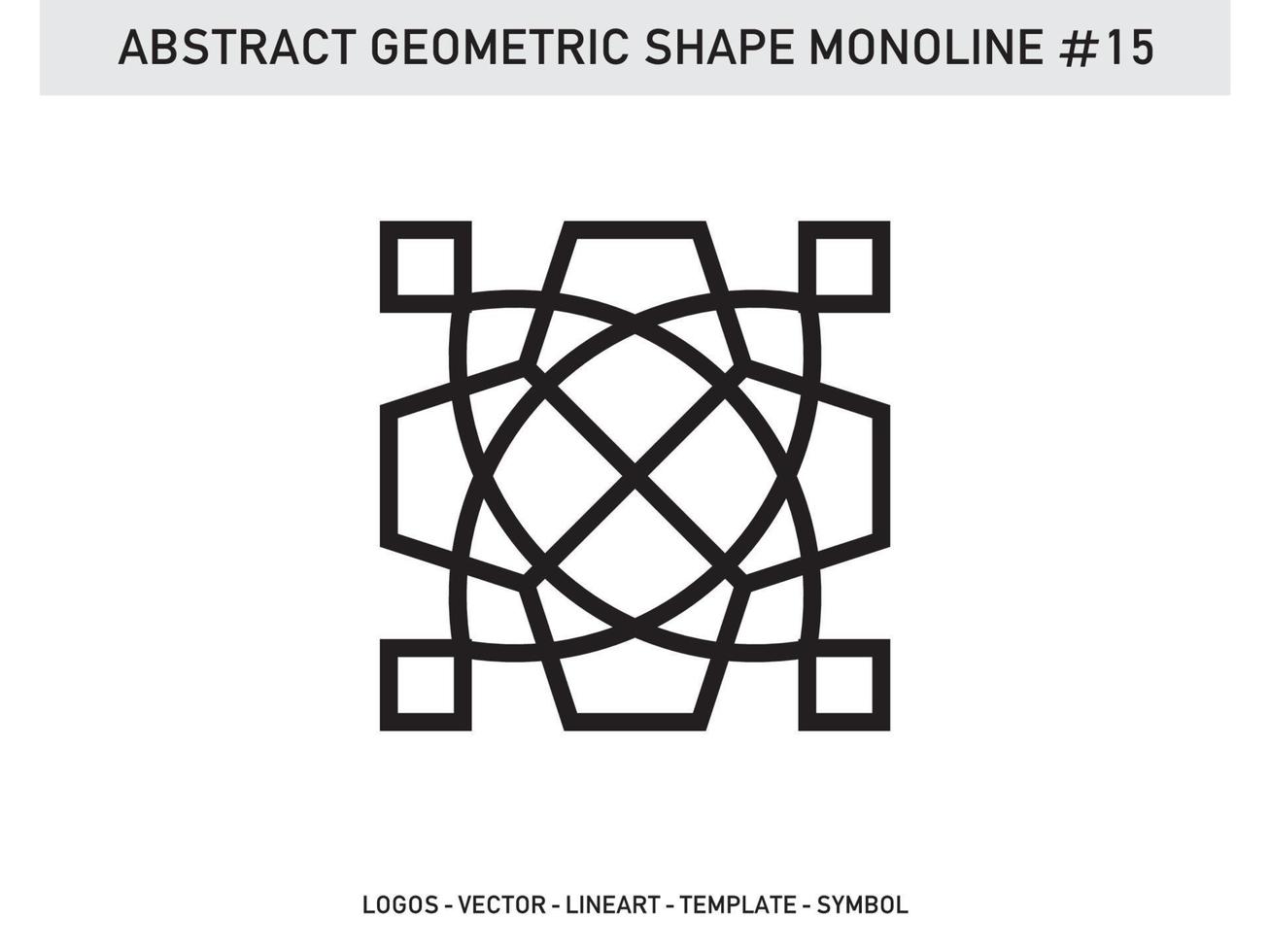 Lineart Monoline Abstract Geometric Shape Tile Design Free vector