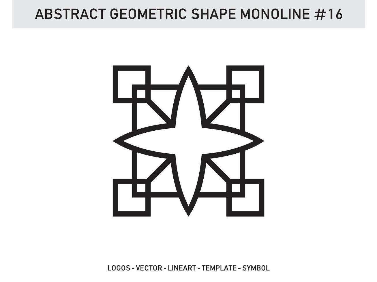 Lineart Monoline Geometric Decorative Design Element Free vector