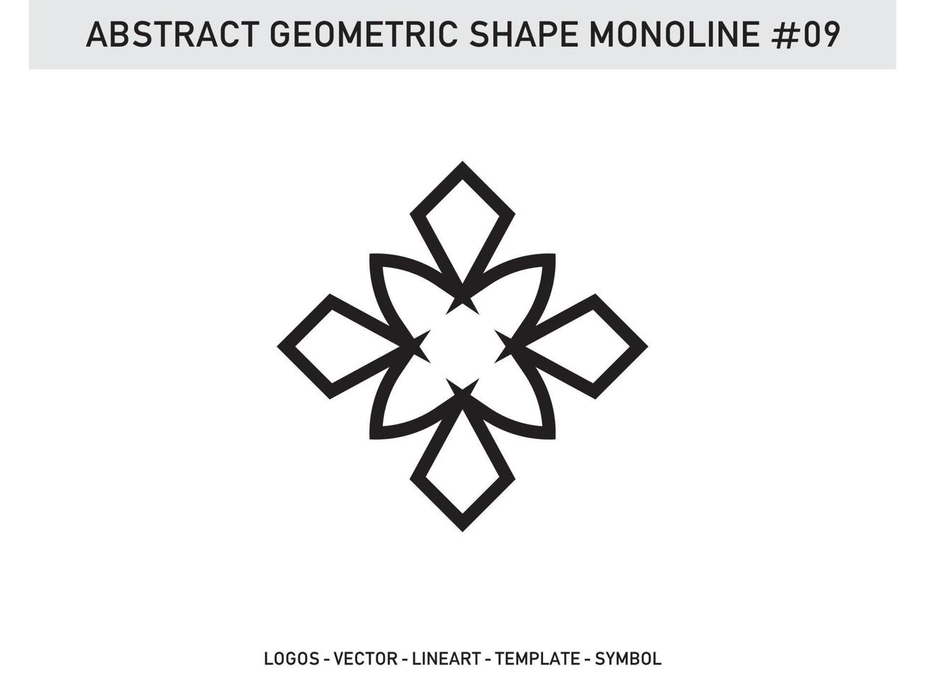 Monoline Geometric Shape Lineart Abstract Design Tile Free vector