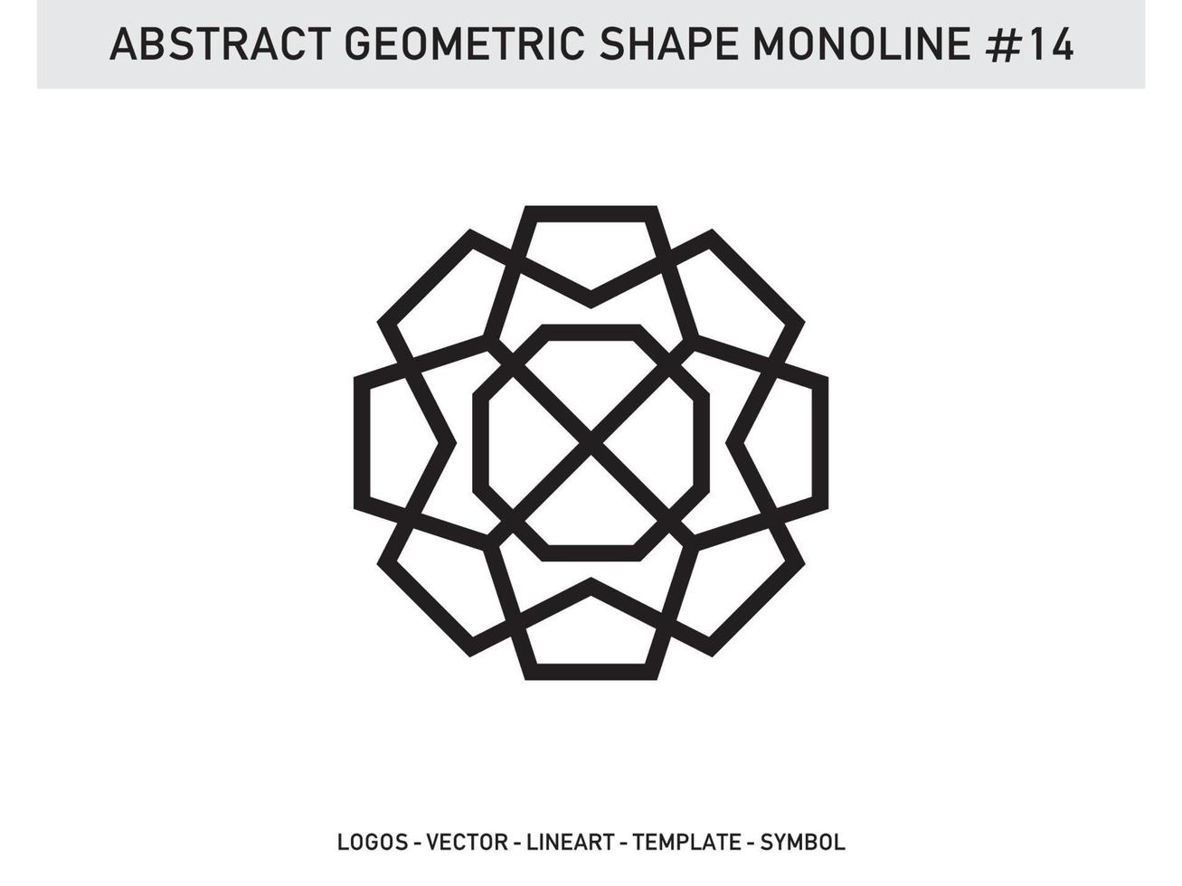 Monoline Lineart Geometric Abstract Shape Pattern Seamless Free vector