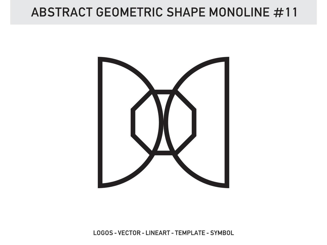 Lineart Monoline Abstract Geometric Shape Tile Design Free vector