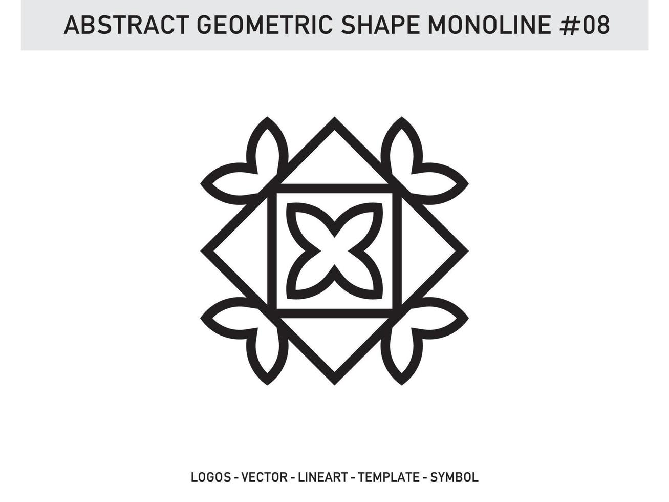 vector decorativo abstracto de diseño de azulejo de forma monolínea geométrica gratis