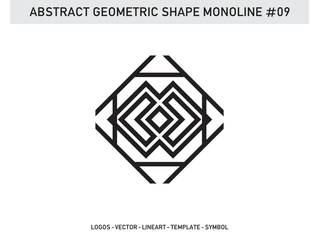 Monoline Geometric Shape Lineart Abstract Design Tile Free vector