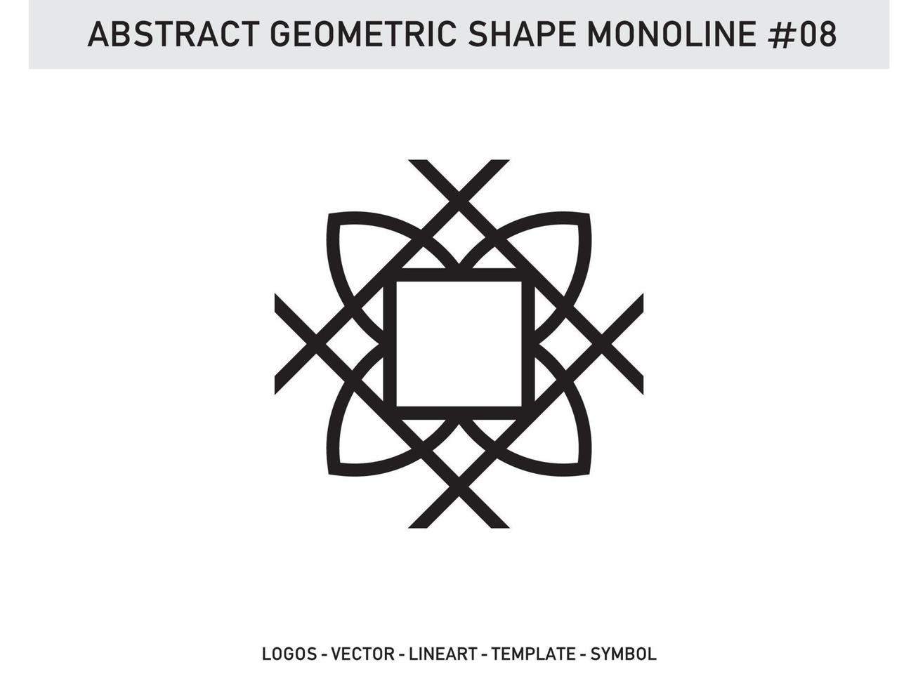 vector decorativo abstracto de diseño de azulejo de forma monolínea geométrica gratis