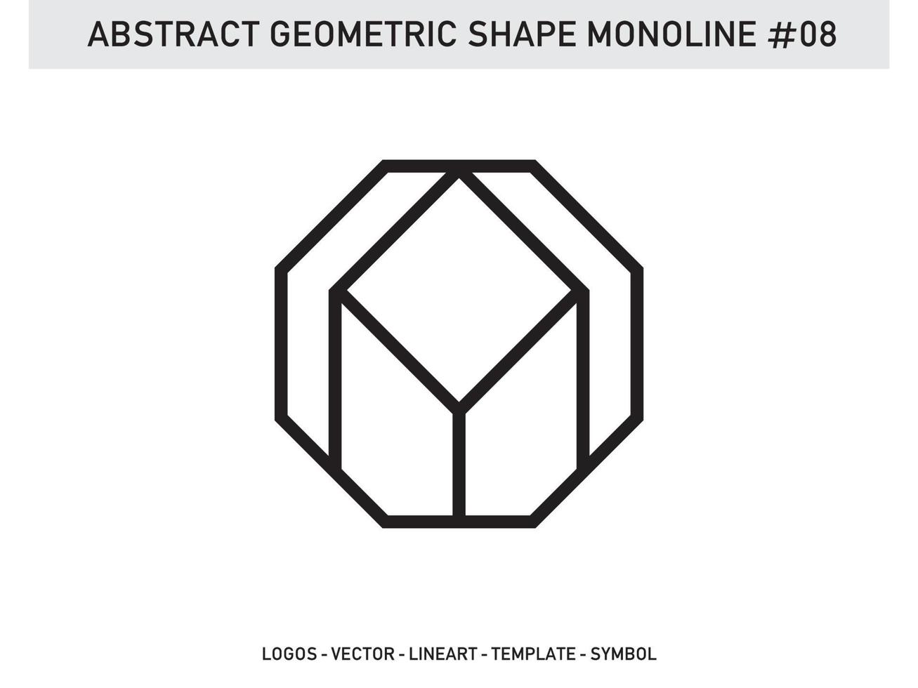 vector decorativo abstracto de diseño de azulejo de forma monolínea geométrica gratis