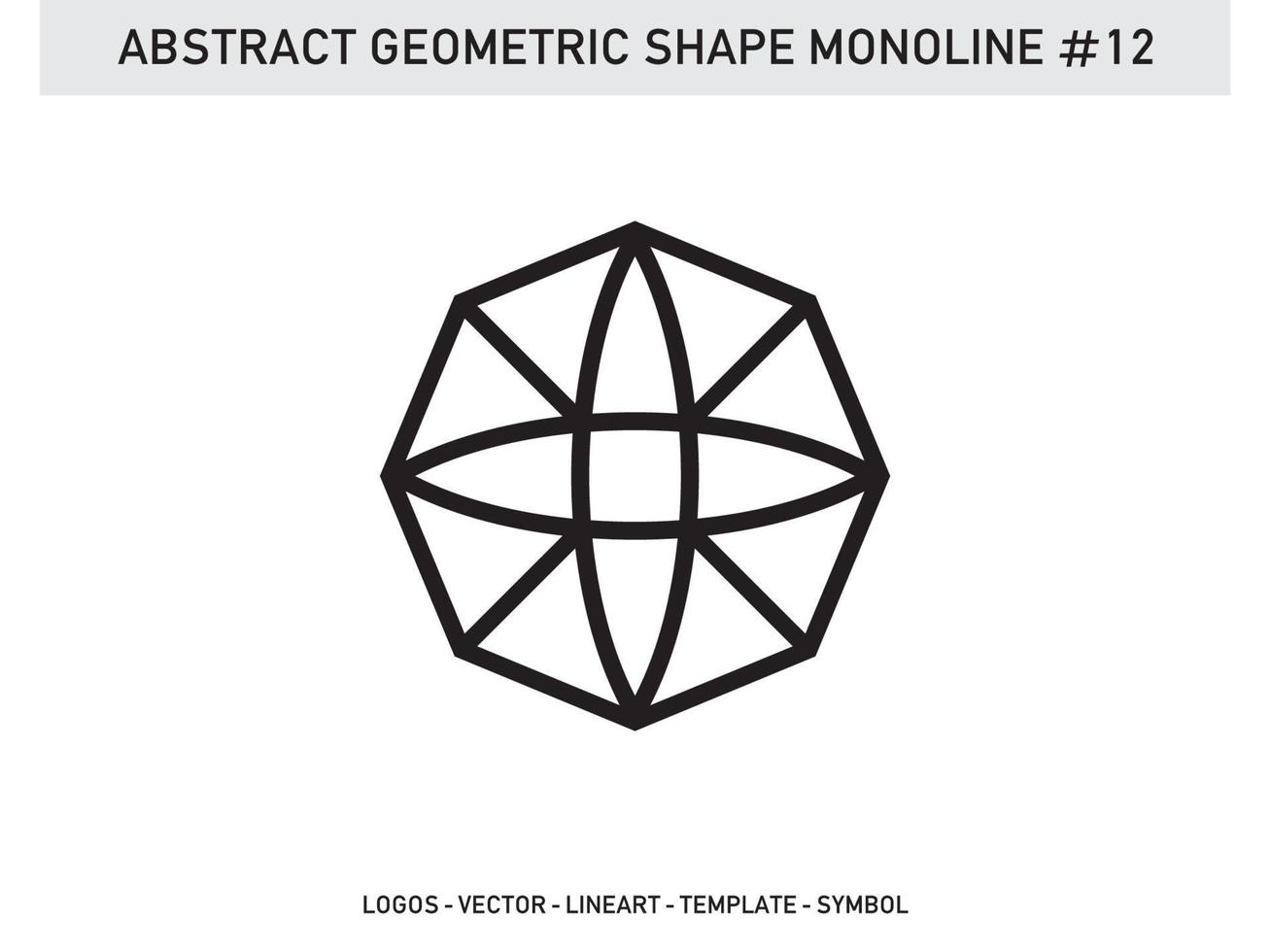 Monoline Lineart Geometric Abstract Shape Pattern Seamless Free vector