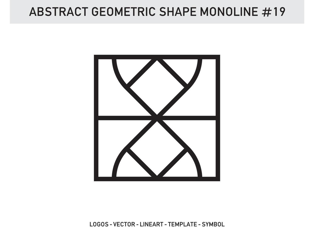 Geometric Monoline Shape Lineart Tile Design Abstract Pattern Free vector
