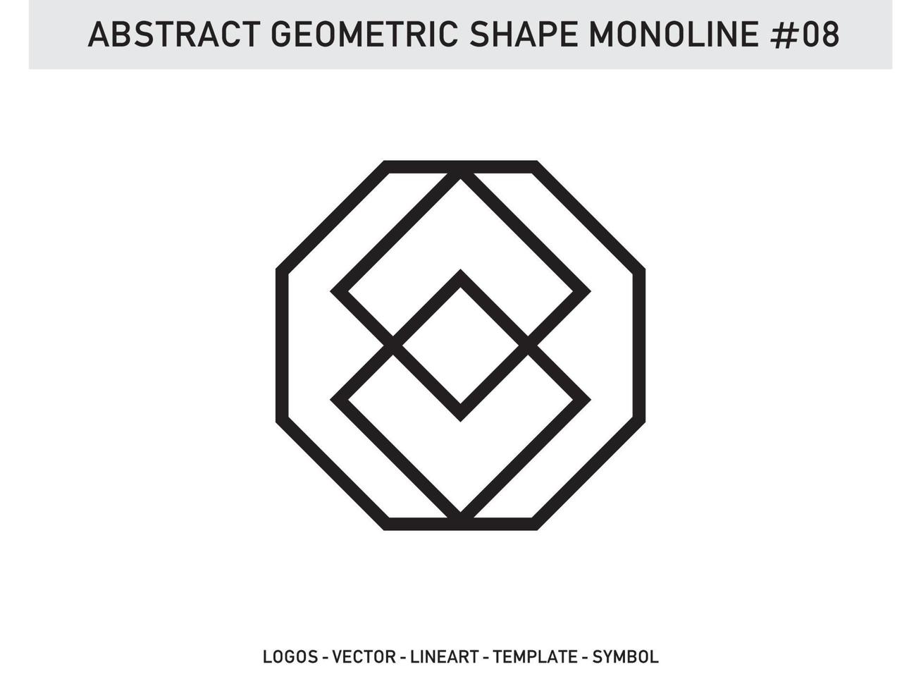 vector decorativo abstracto de diseño de azulejo de forma monolínea geométrica gratis