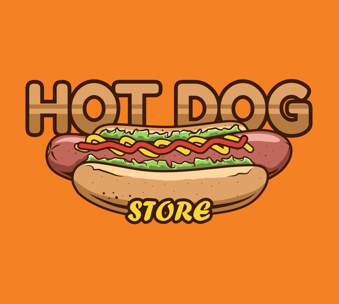 hot dog store logo concept vector