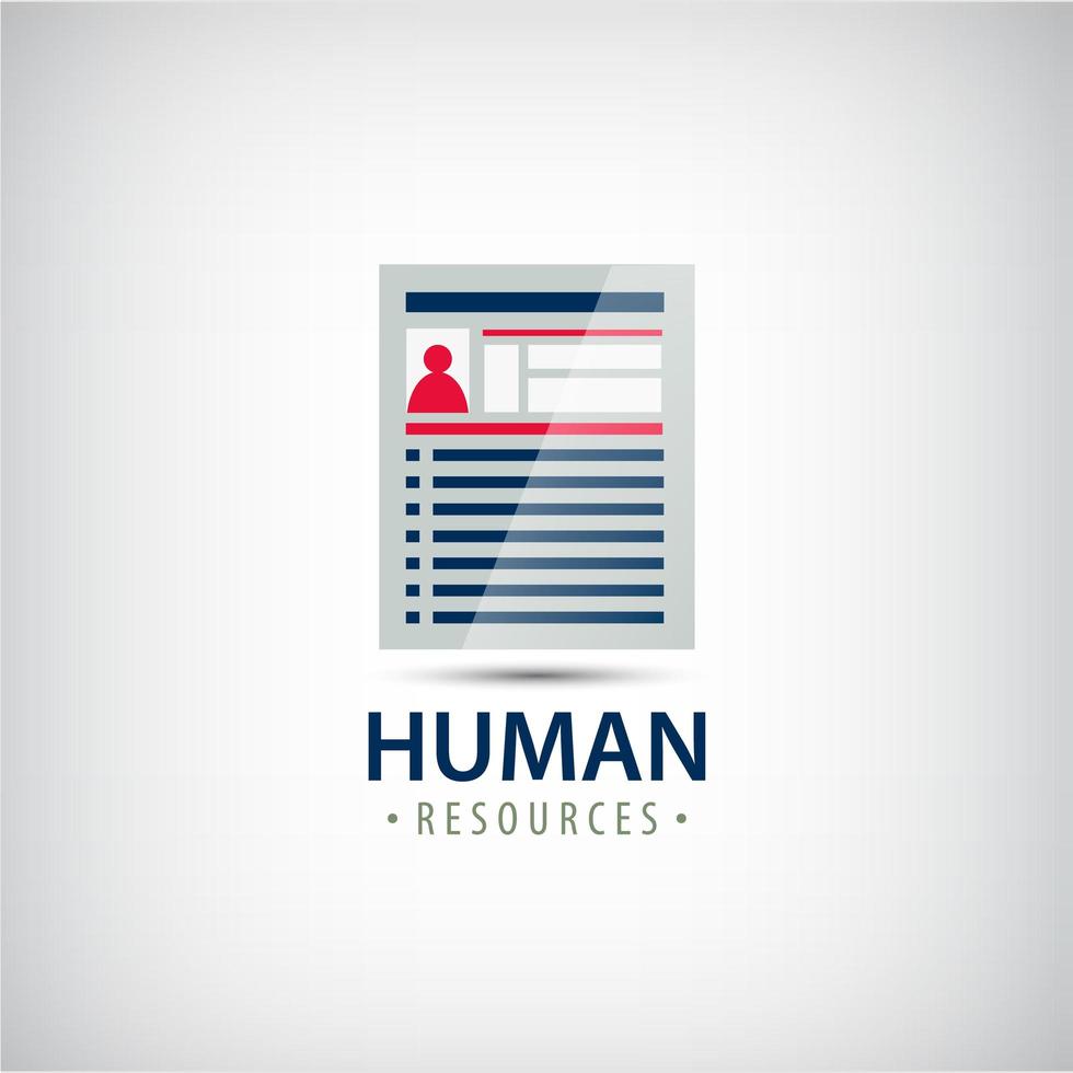 Vector human resources, resume, career finder, cv icon,