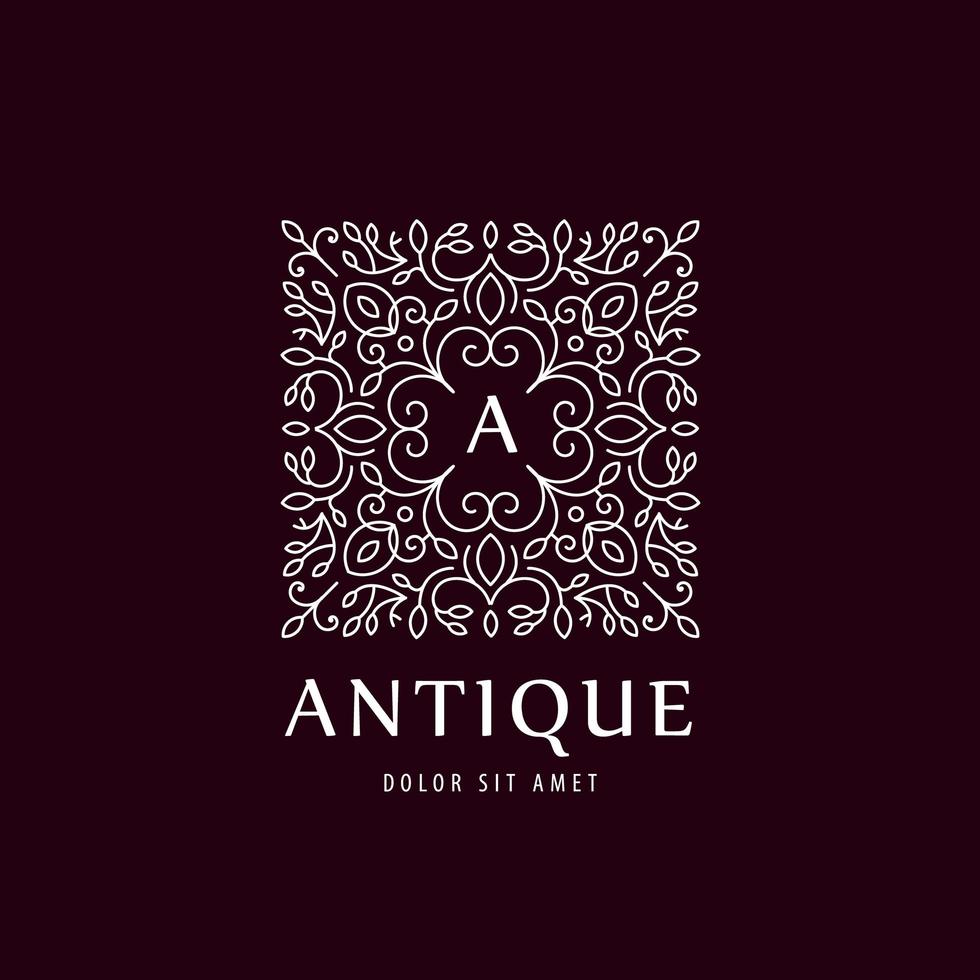 Vector Luxury Vintage logo, icon