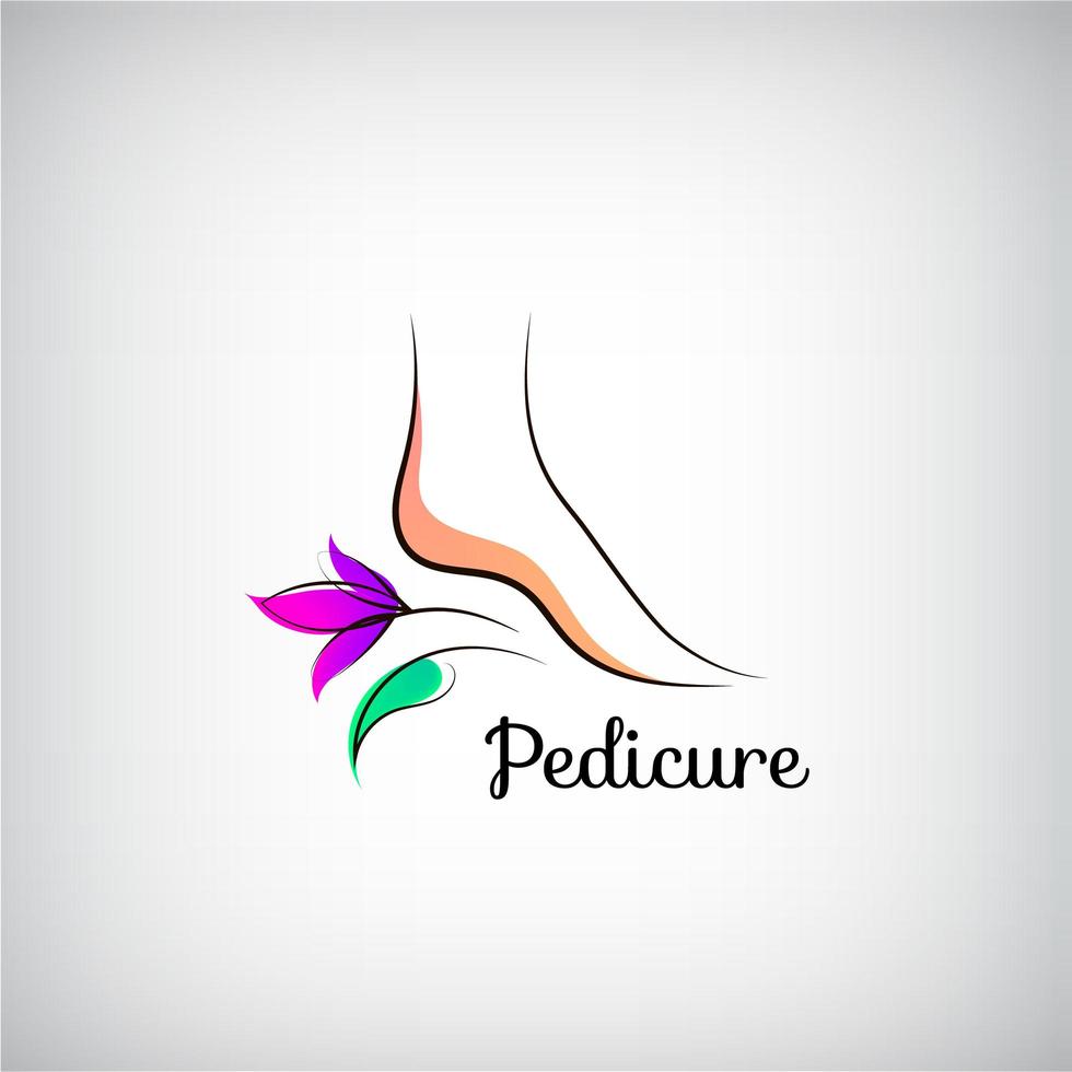 Woman foot pedicure logo.. Abstract design concept vector