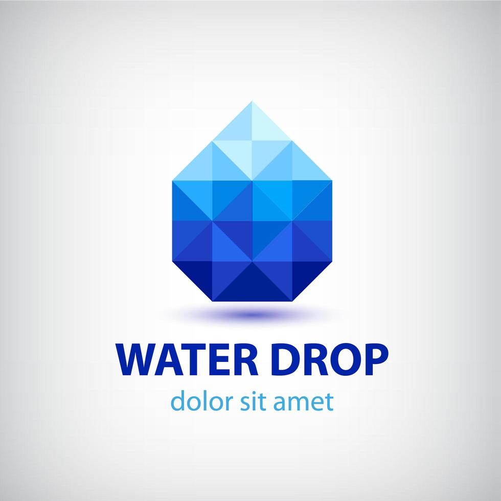 logotipo de gota de agua moderna de cristal vectorial, icono vector