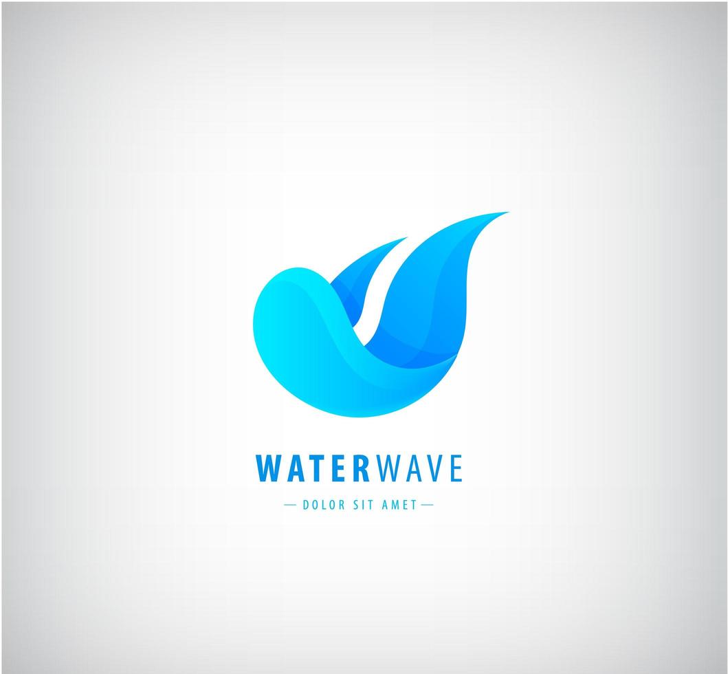 Vector abstract wave logo, water. Wavy blue icon