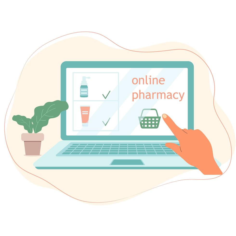 Online ordering of medicines from a pharmacy. vector