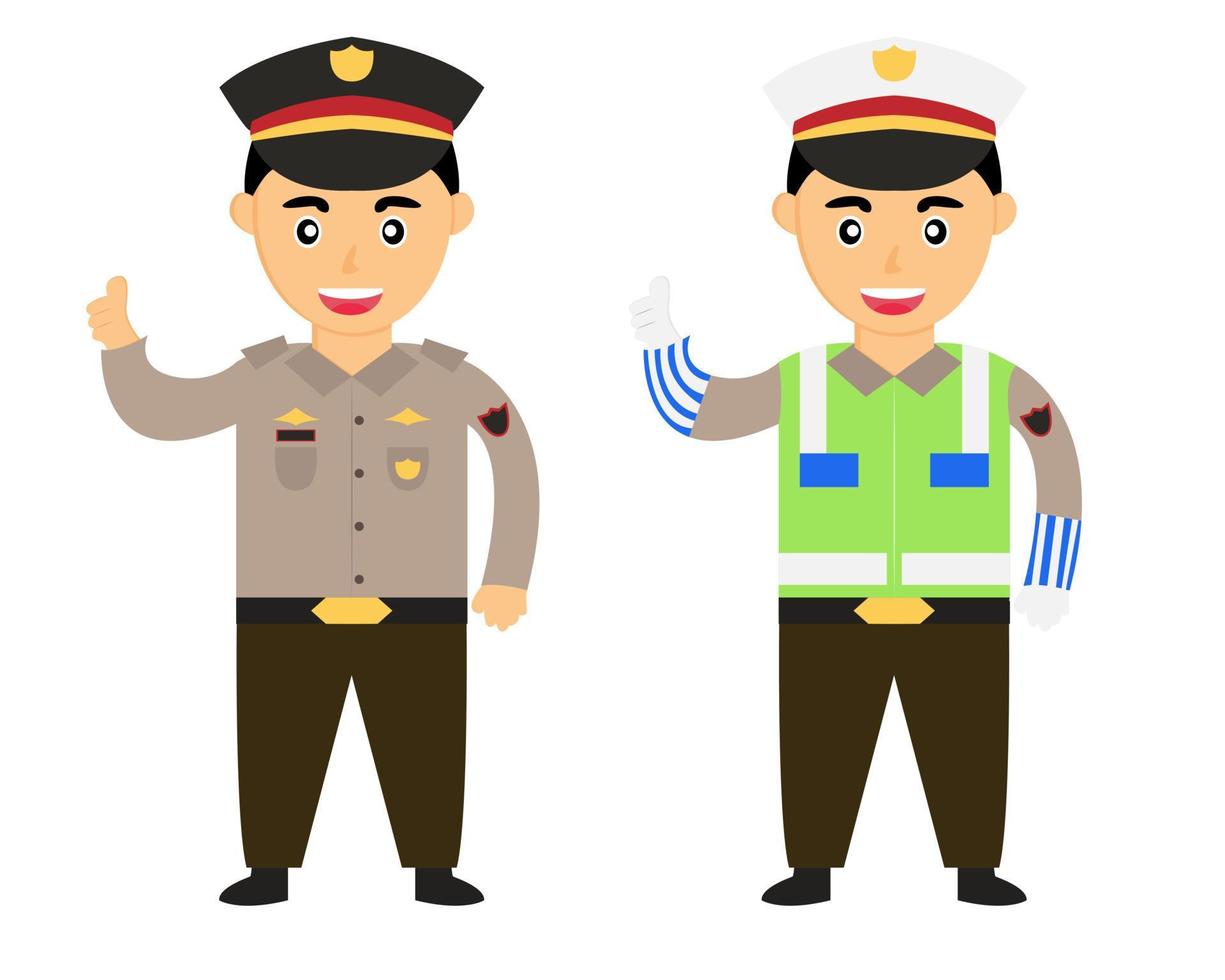 diseño vectorial ilustrativo de la policía indonesia. policía indonesio vector