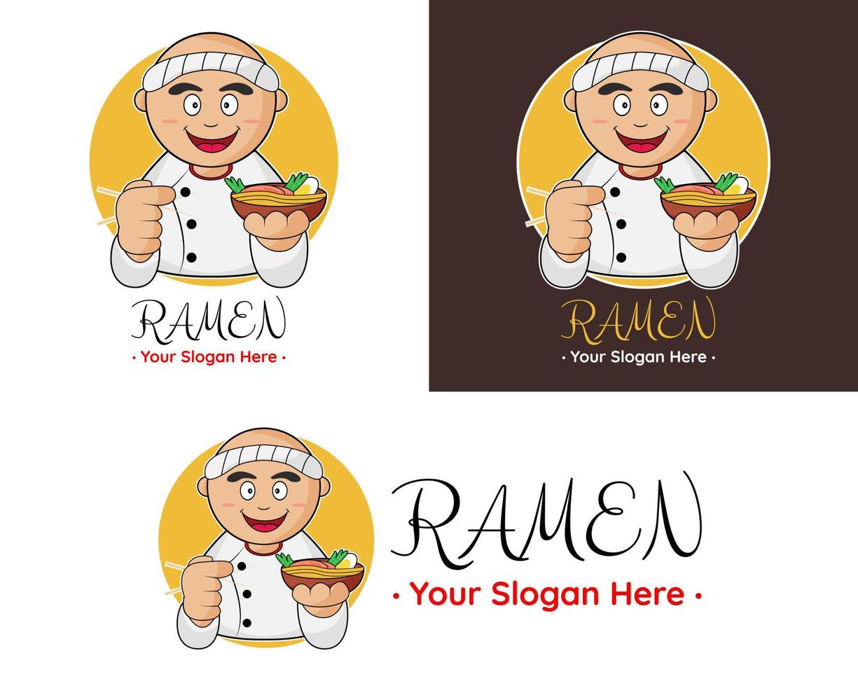 diseño de ilustración vectorial de plantilla de logotipo de ramen para su negocio o empresa vector