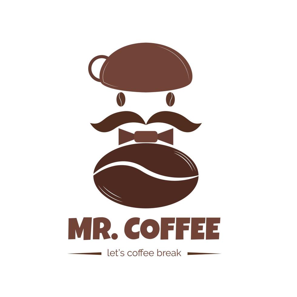 Illustration vector design of mr coffee logo for your business or company