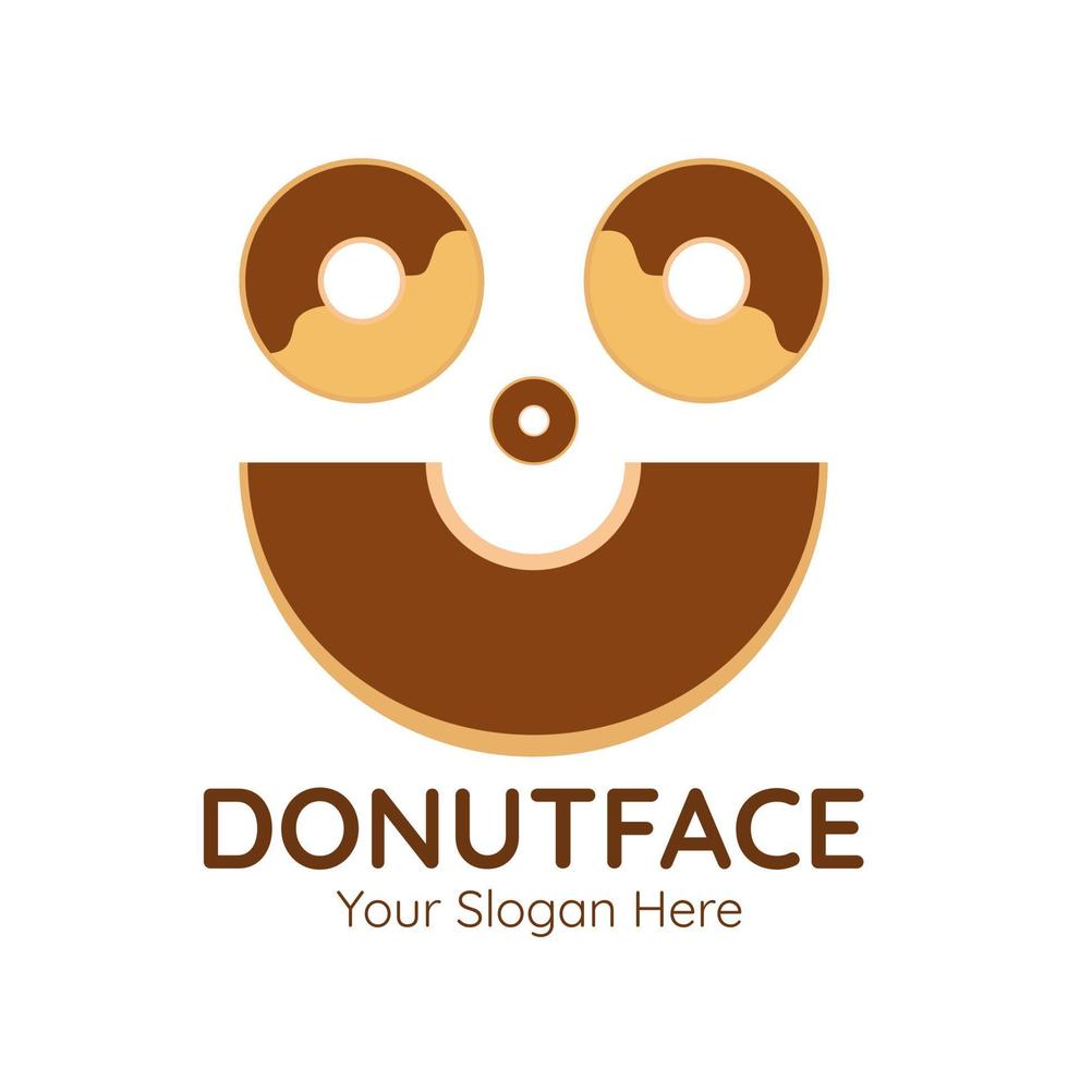 ilustración, diseño vectorial, de, donut, cara, logotipo, para, su, negocio vector