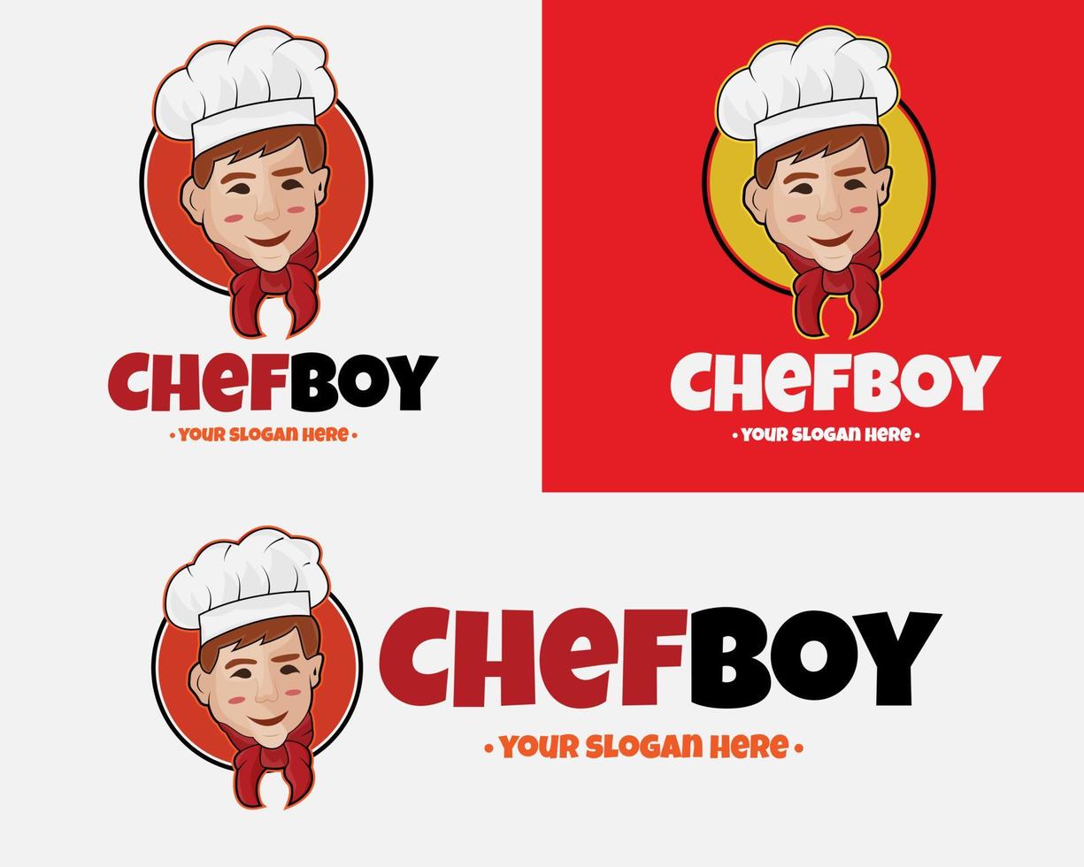 diseño de ilustración vectorial de la plantilla de logotipo de chef boy para su negocio o empresa vector