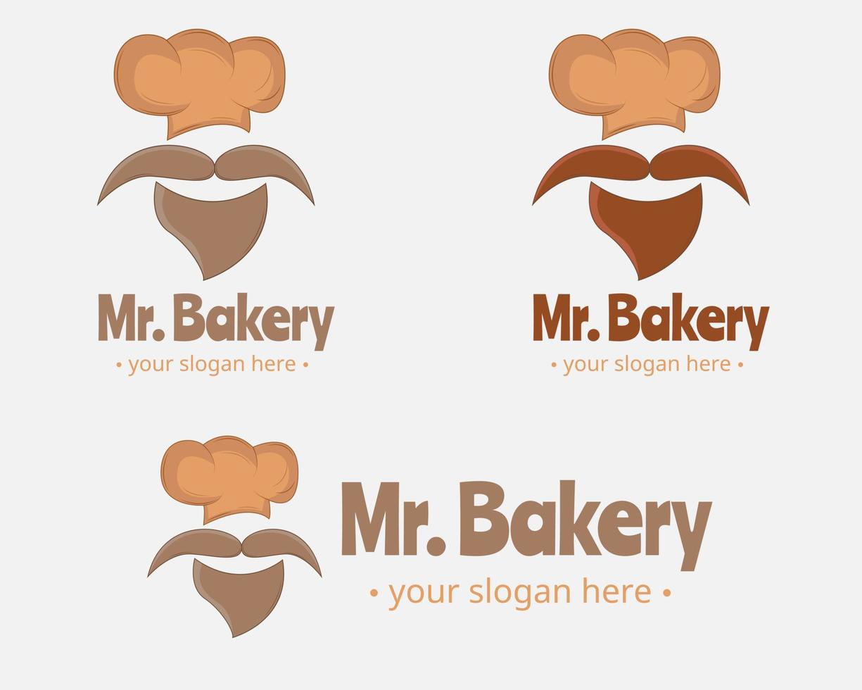 diseño vectorial de ilustración de la plantilla de logotipo mr bread para su negocio o empresa vector