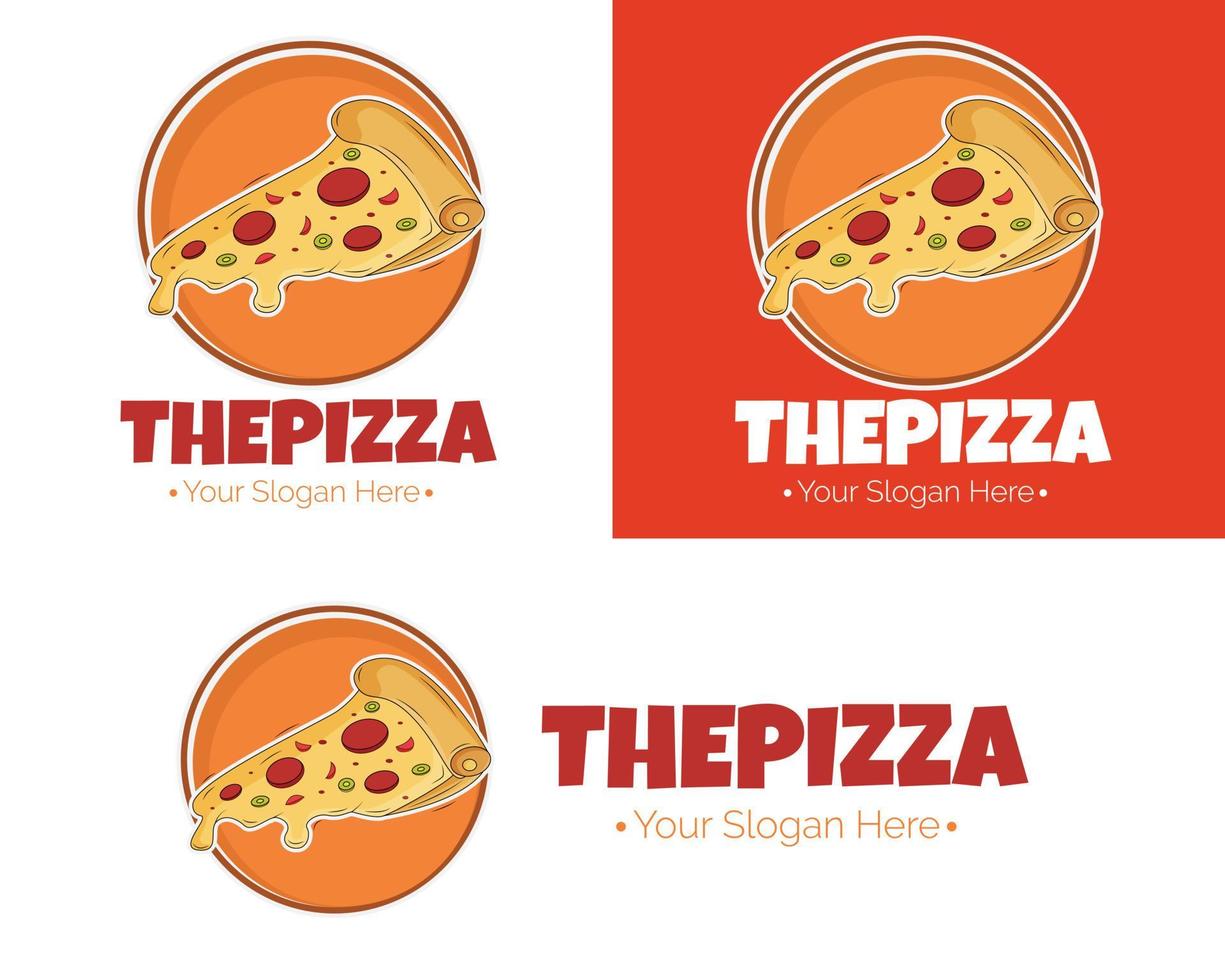 diseño vectorial ilustrativo de la plantilla del logotipo de pizza para su negocio o empresa vector