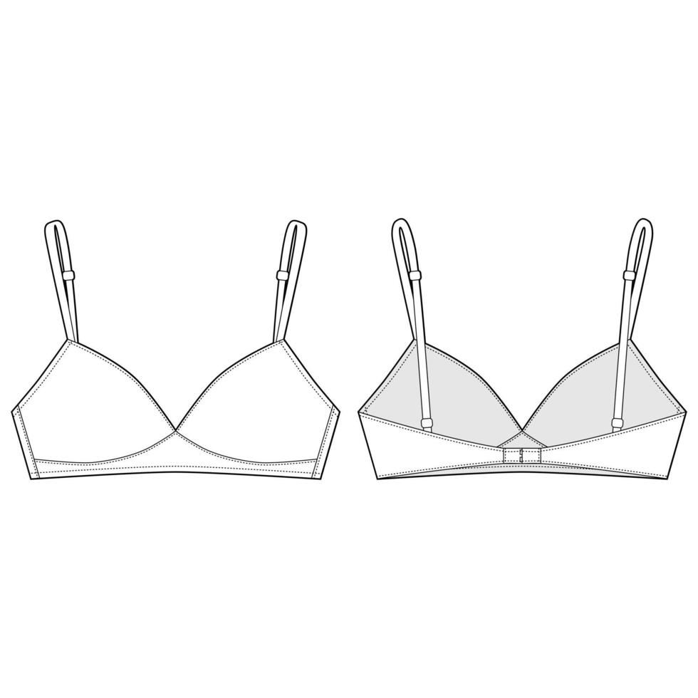 Bra Design And Panties Styles Flat Silhouette Icons Set. Female