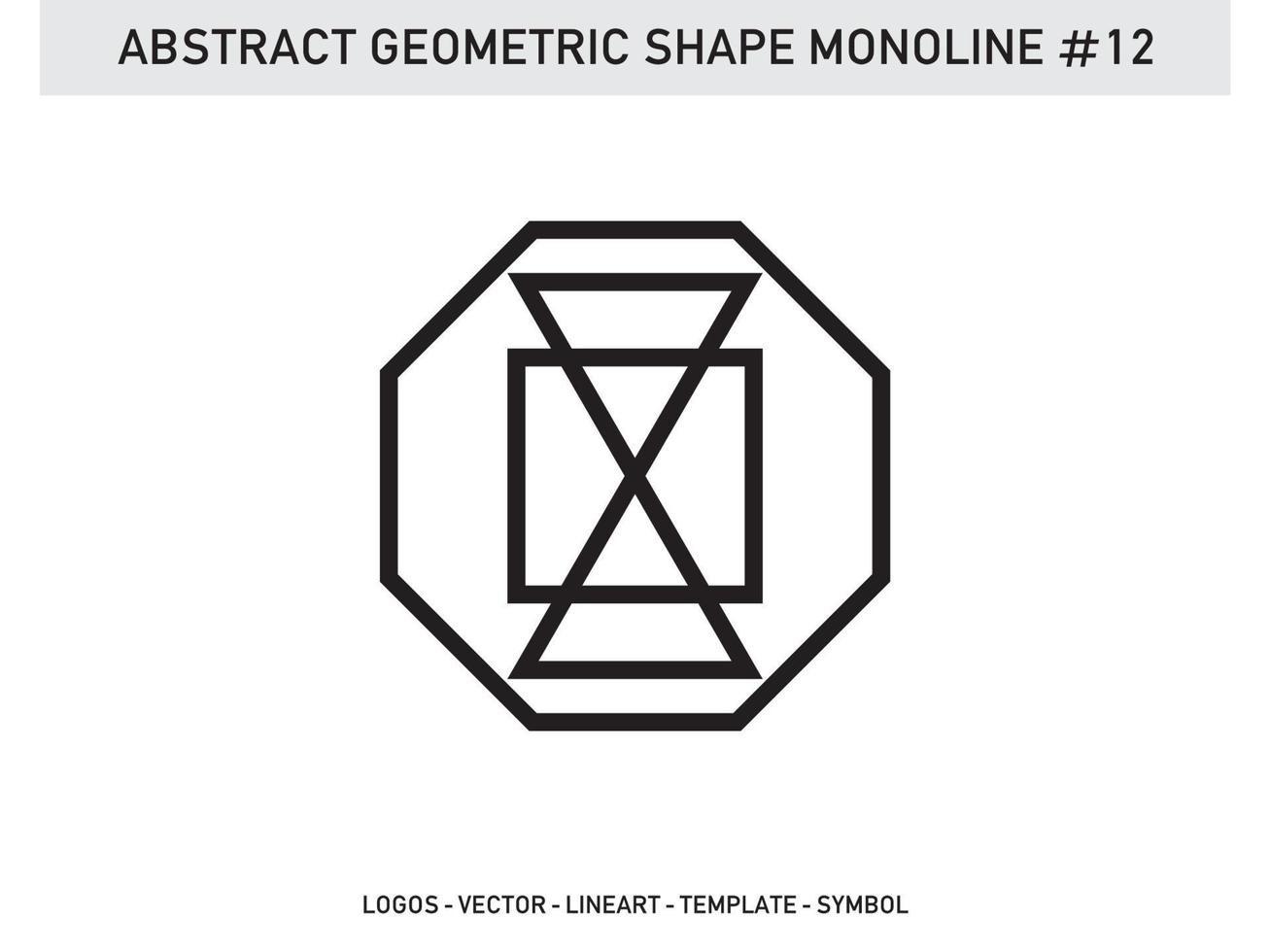 Lineart Monoline Abstract Geometric Shape Tile Design Free vector