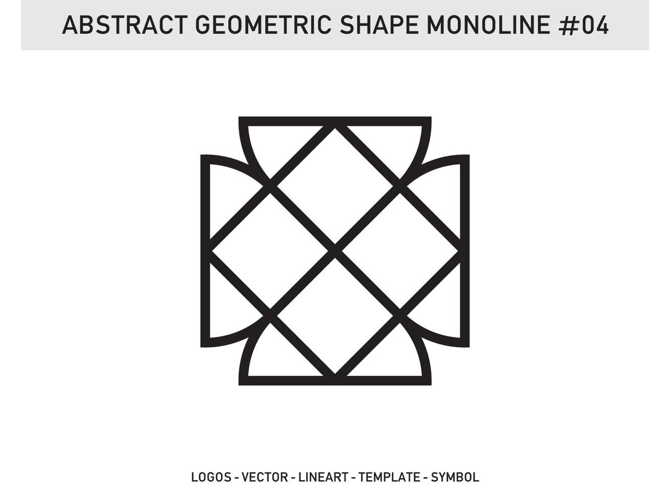 Tile Design Abstract Geometric Shape Monoline Vector Free
