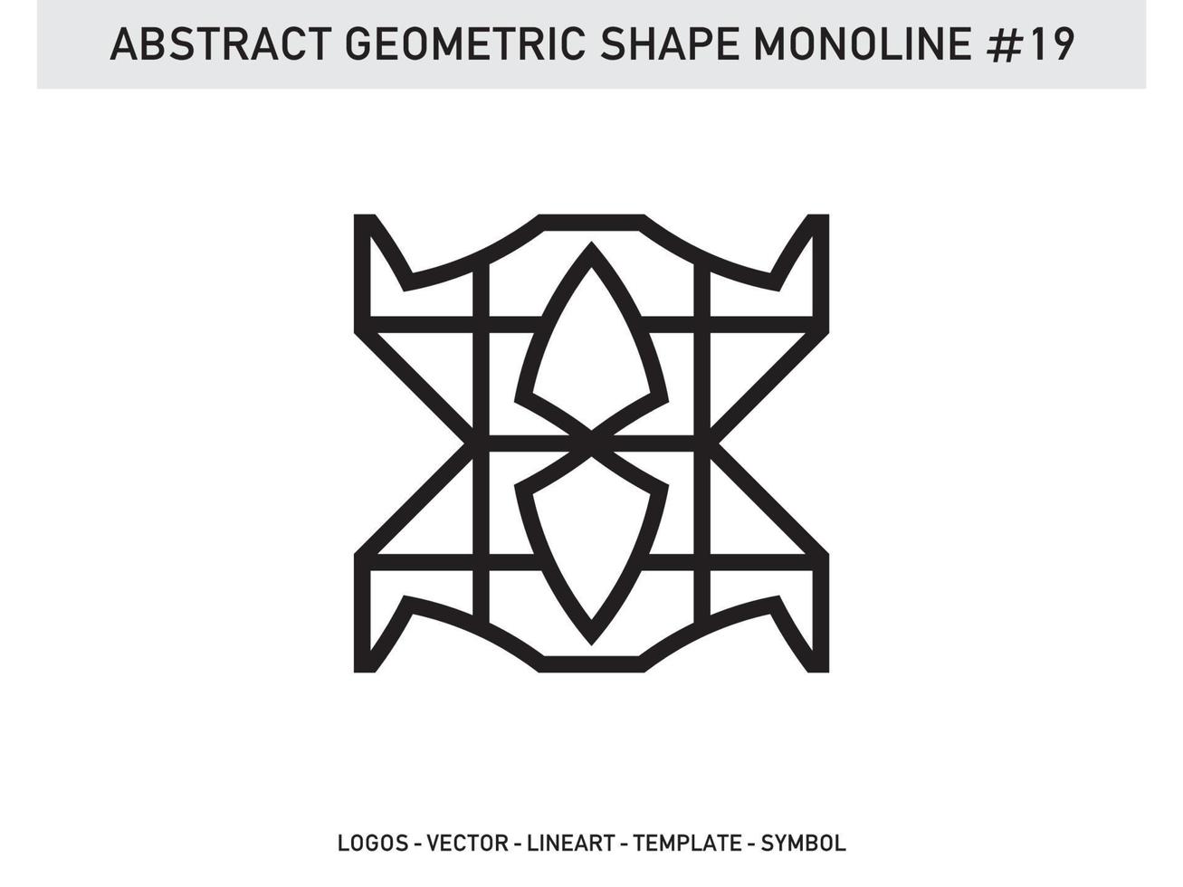 Geometric Monoline Shape Lineart Tile Design Abstract Pattern Free vector