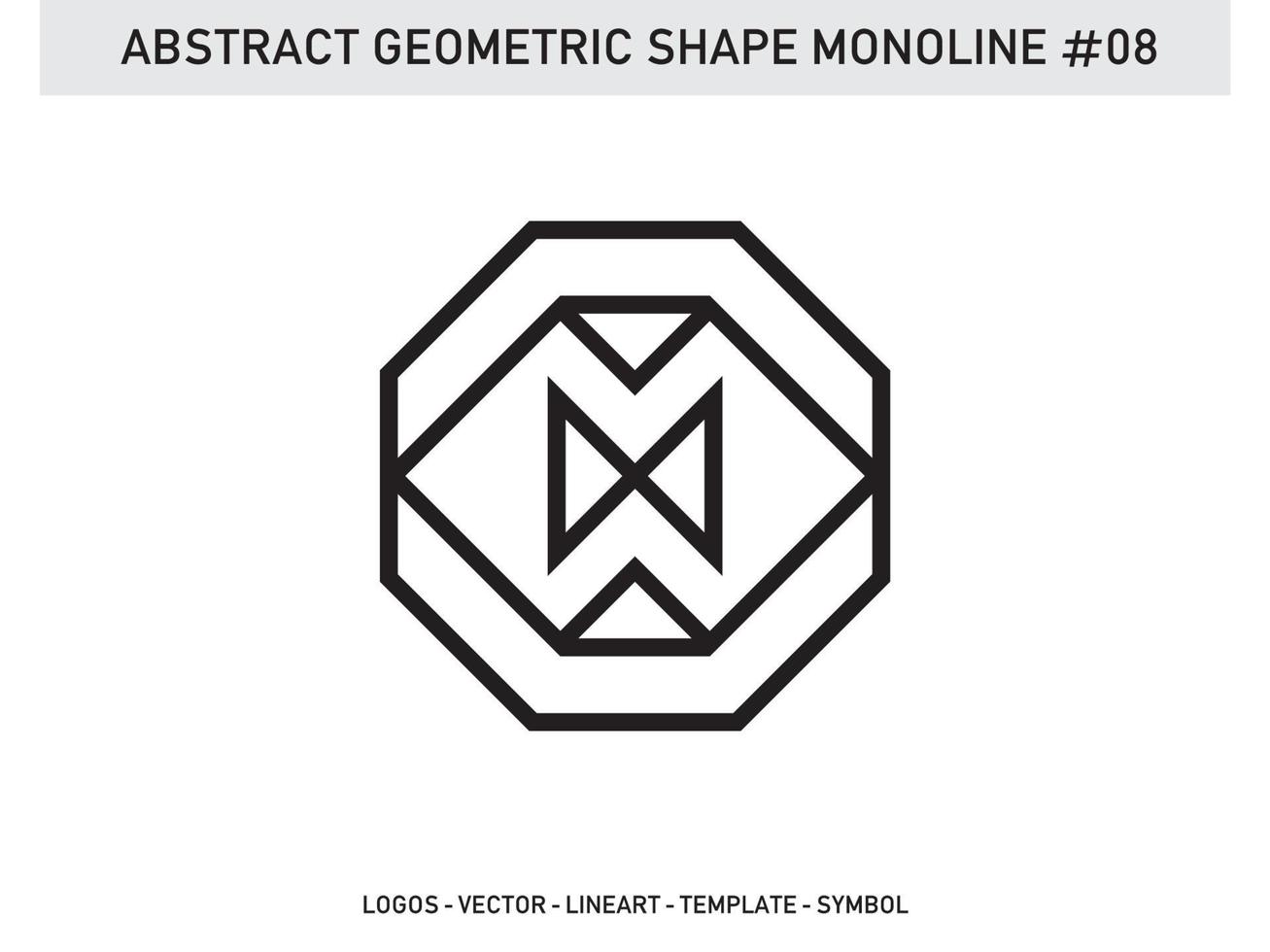 Geometric Monoline Shape Tile Design Abstract Decorative Vector Free