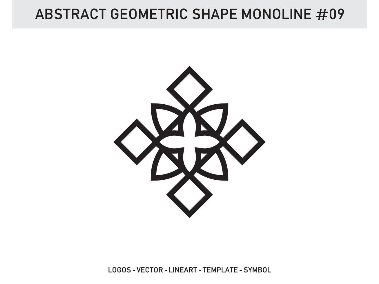 vector decorativo abstracto de diseño de azulejo de forma monolínea geométrica gratis