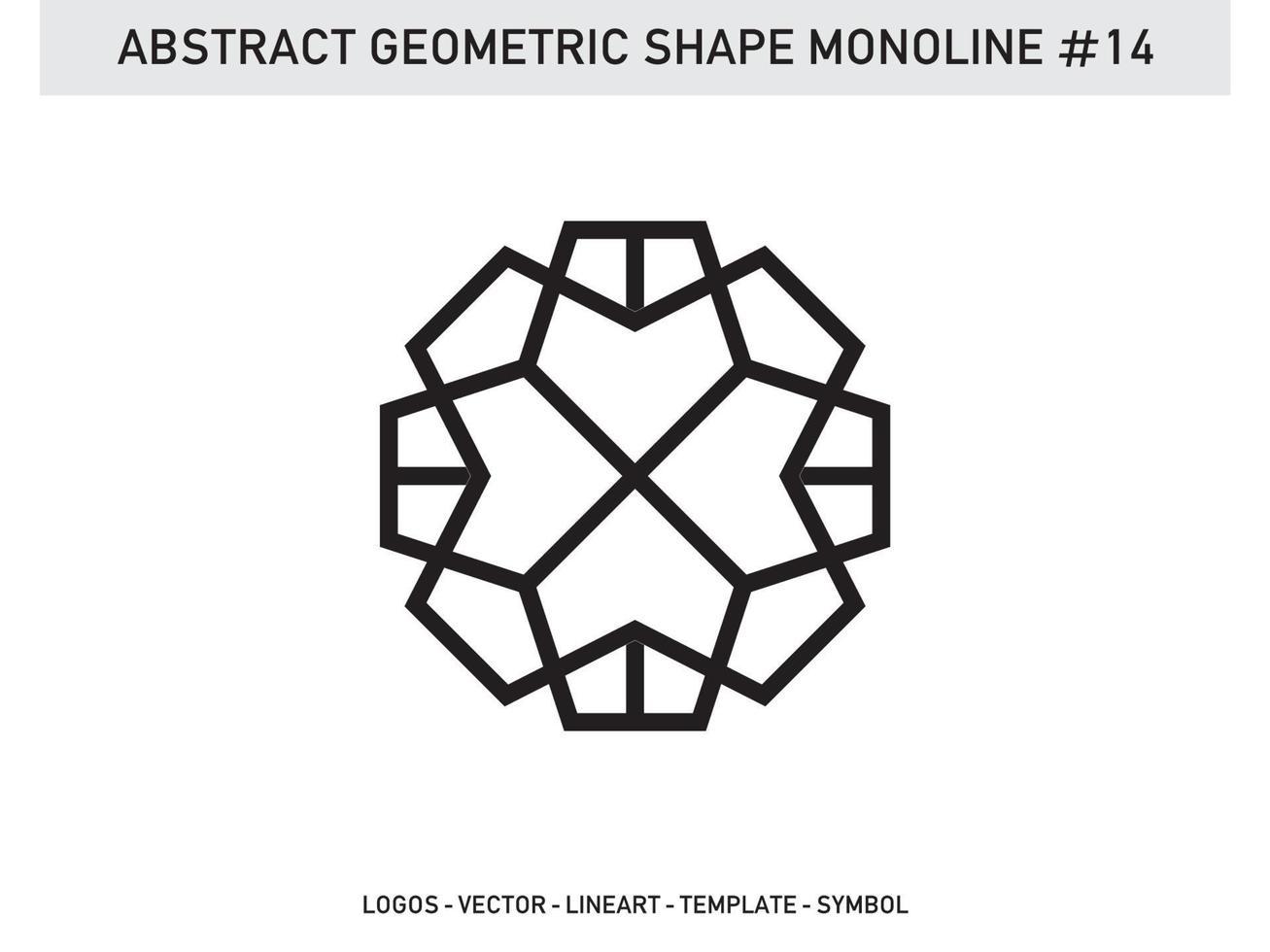 Lineart Monoline Abstract Geometric Shape Tile Design Free vector