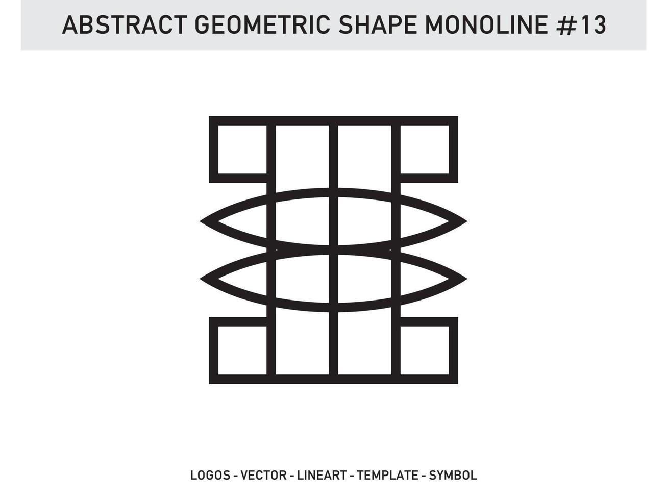 Lineart Monoline Abstract Geometric Shape Tile Design Free vector