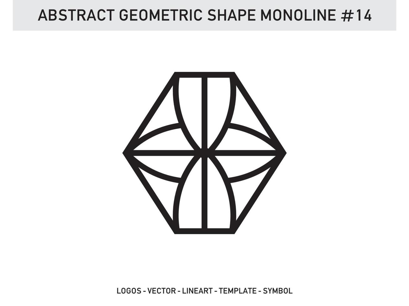 Lineart Monoline Abstract Geometric Shape Tile Design Free vector