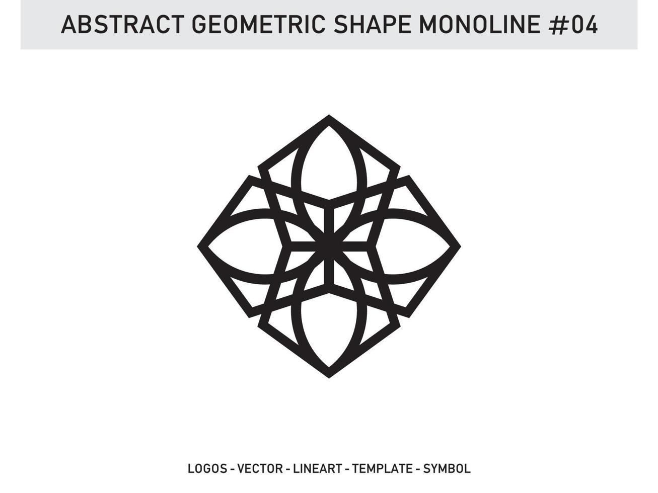 Tile Design Abstract Geometric Shape Monoline Vector Free